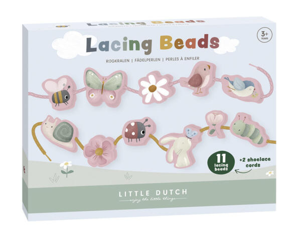 Schnürperlen aus Holz Flowers&Butterflies – Bild 2
