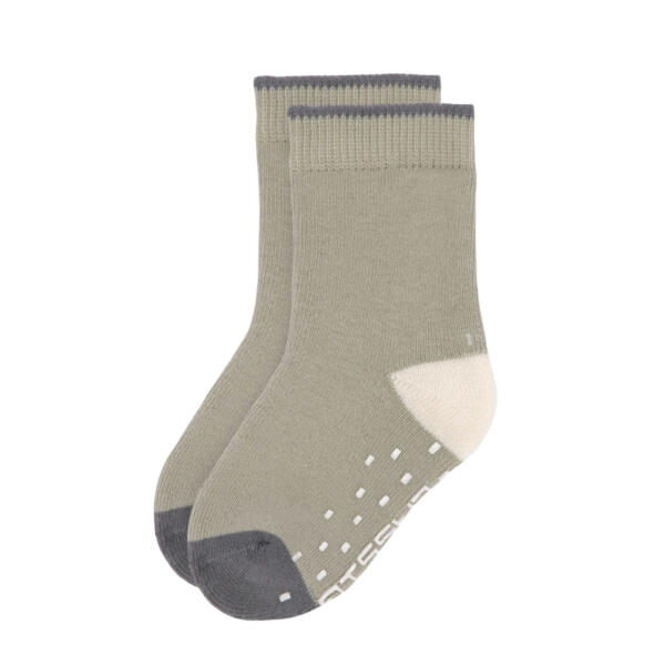 Kinder Antirutsch-Socken (2er-Set), Anthrazit Oliv – Bild 2