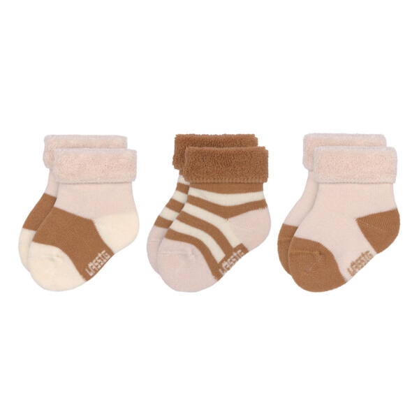 Frottee Socken Kinder (3er Set), Rosa Karamell
