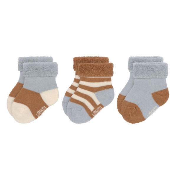 Frottee Socken Kinder (3er Set), Hellblau Karamell