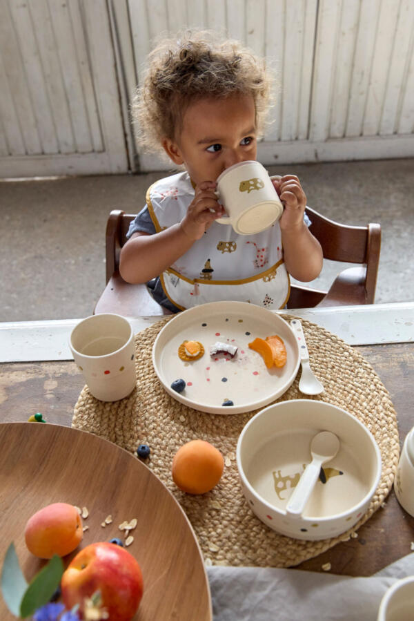 Kindergeschirr Set (Teller - Schüssel - Becher - Löffel), Little Mateys Spicy Orange – Bild 2