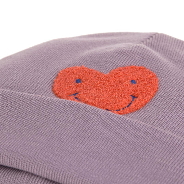 Beanie Mütze Kinder - Merino Wolle, Little Gang Lila – Bild 2