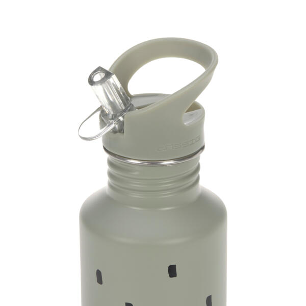 Edelstahl Kinder Trinkflasche - Happy Prints, Oliv – Bild 2