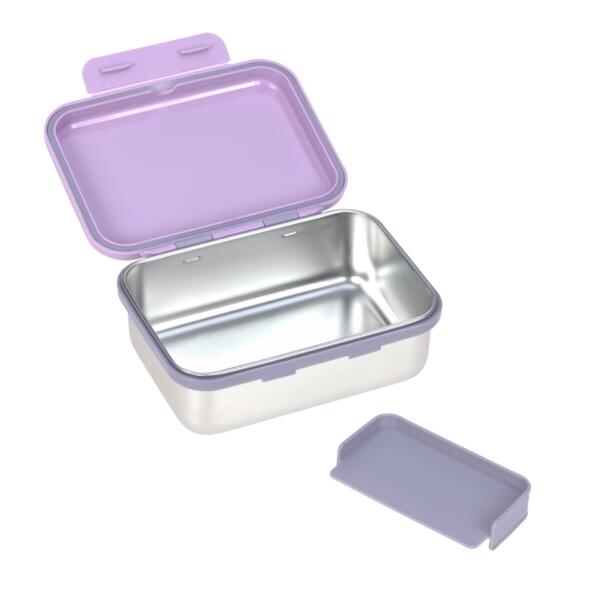 Brotdose Kinder - Edelstahl Lunchbox, Little Gang Herz Lila – Bild 4