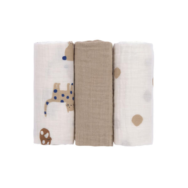 Mulltücher 3er Set 60 x 60 cm - Little Mateys, Royal blau
