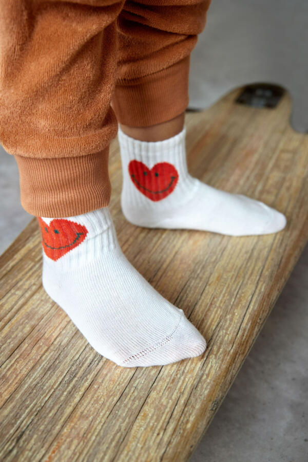 Tennissocken Kinder 3er-Set - Little Gang, Smile Weiß – Bild 4