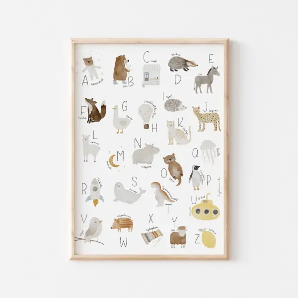 A4  Poster ABC Tiere