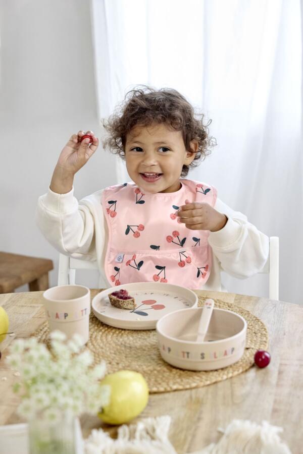 Kindergeschirr Set (Teller - Schüssel - Becher - Löffel) - Happy Fruits, Kirsche – Bild 3