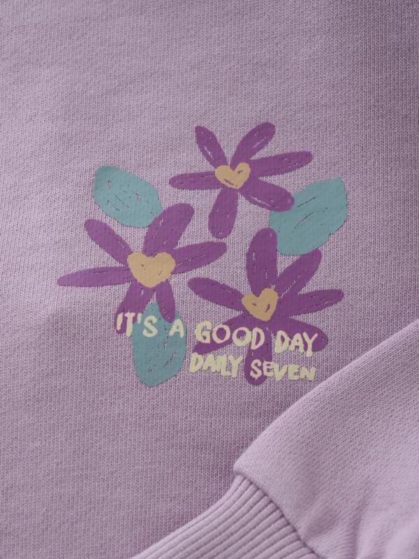 Daily Seven - Sweater Flower Backprint 930078 - Dusty Lilac – Bild 2