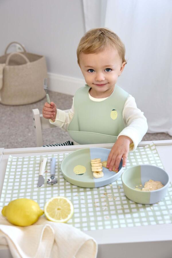 Silikon Lätzchen-Happy Fruits Lemon, Lässig – Bild 3