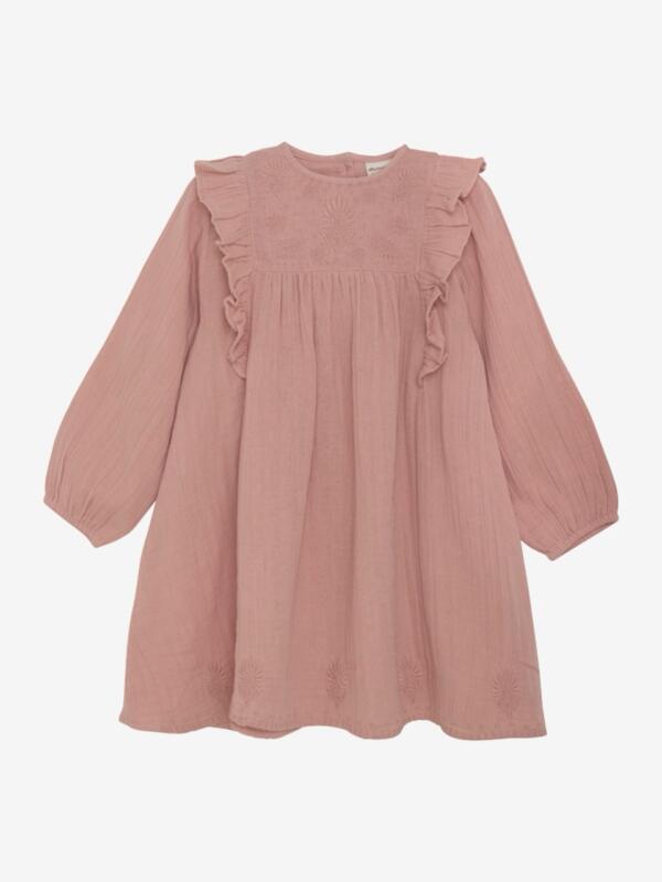 Minymo - Dress LS w. Emb 123857 - Rosette