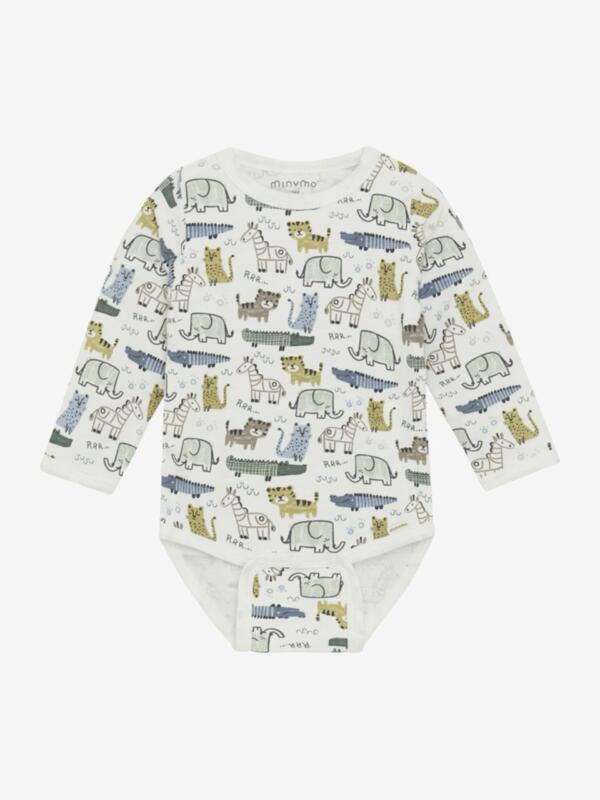 Minymo - Body LS AOP 113854 - Marshmallow White