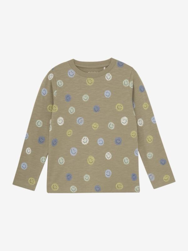 Minymo - T-shirt LS AOP 133835 - Timber Wolf braun