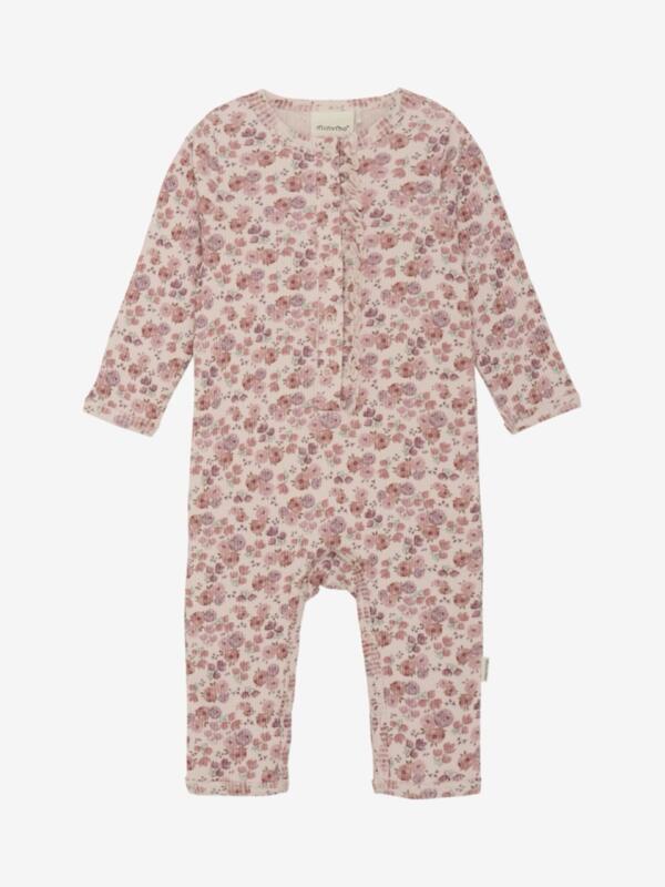 Minymo - Suit LS AOP Rib 113878 - 5309 - Peach Whip