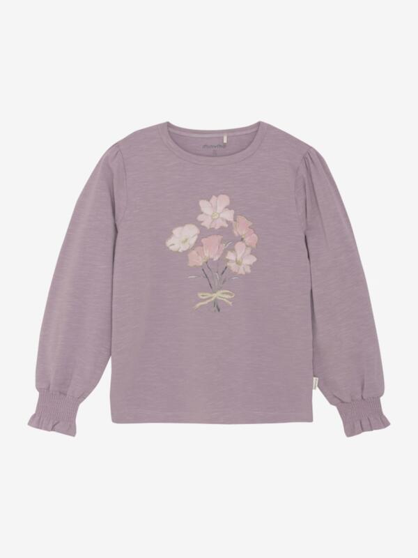 Minymo - T-shirt LS Lila Blumenstrauß