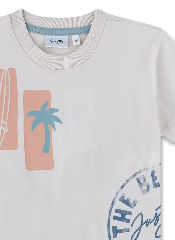 Sanetta Jungen T-Shirt beige bedruckt – Bild 2