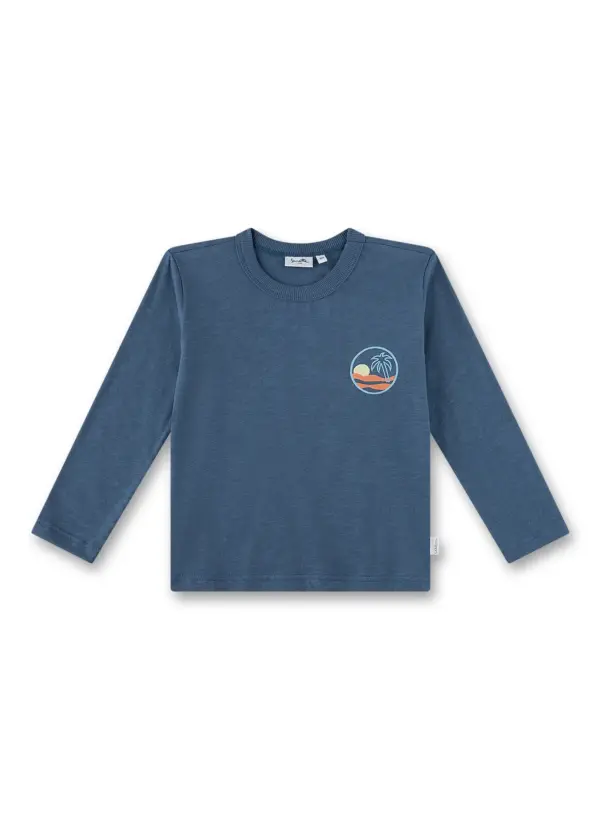 Sanetta Jungen Langarmshirt blau Palme