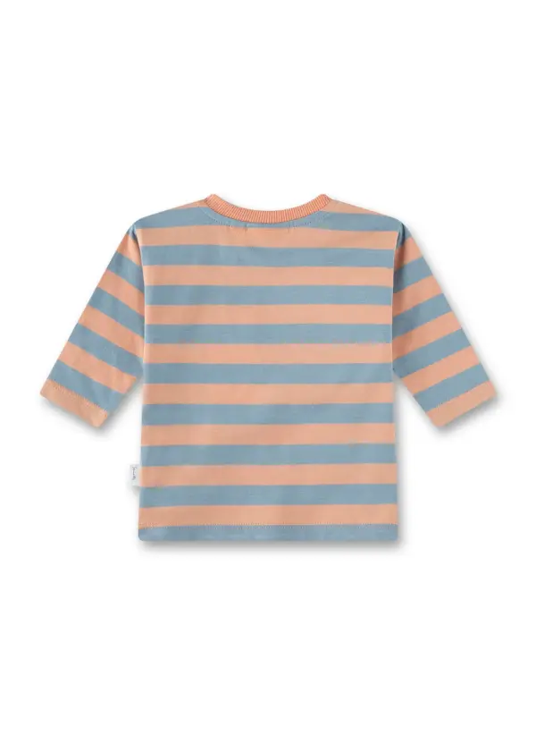 Sanetta Jungen Langarmshirt blau/orange gestreift – Bild 2