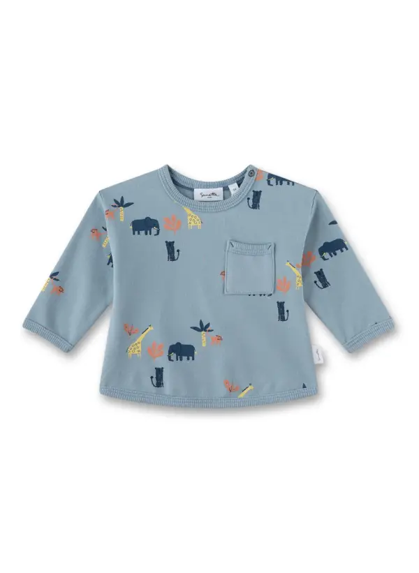 Sanetta Jungen-Sweatshirt Blau bedruckt
