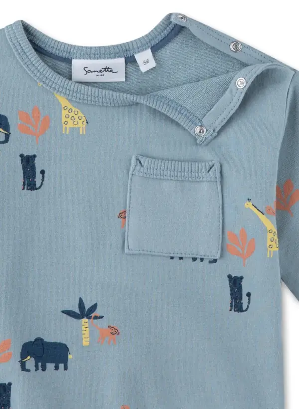 Sanetta Jungen-Sweatshirt Blau bedruckt – Bild 3