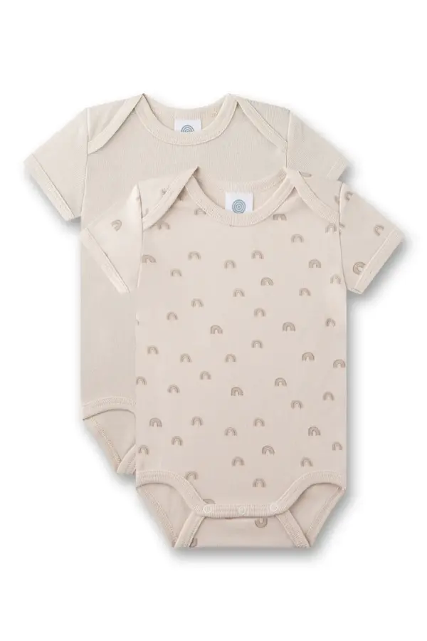 Sanetta Baby-Body kurzarm (Doppelpack) beige