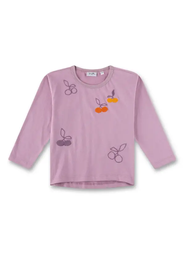 Sanetta Mädchen-Langarmshirt Rosa bestickt