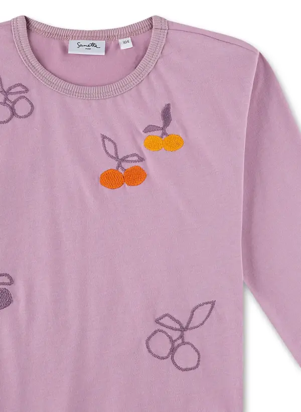 Sanetta Mädchen-Langarmshirt Rosa bestickt – Bild 3