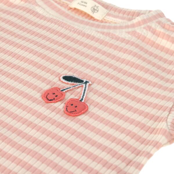 Kinder Langarm Shirt gerippt - Little Gang, Kirsche Rosa – Bild 2
