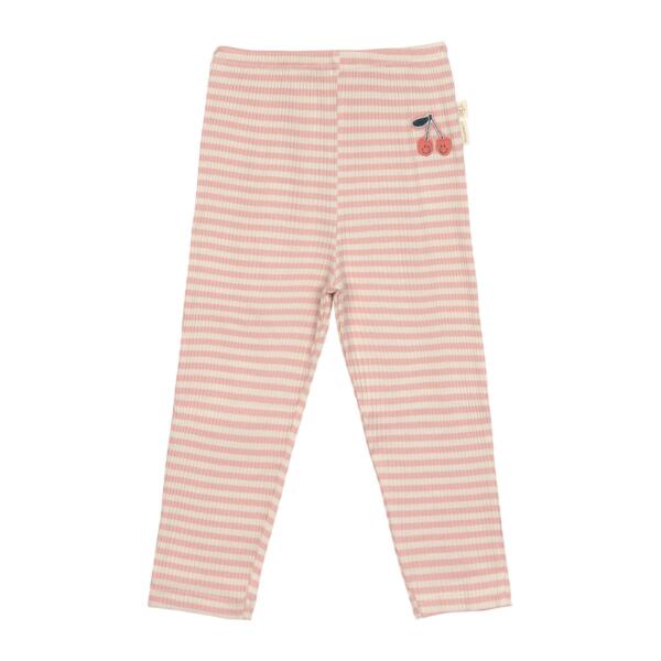 Leggings Kinder - Gerippt, Little Gang, Kirsche Rosa