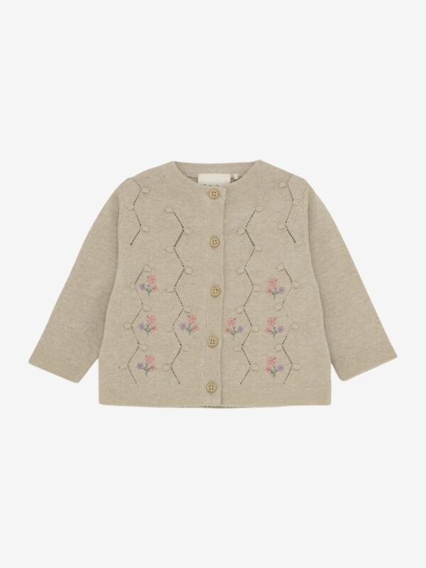 Minymo - Cardigan Knit Beige/bestickt