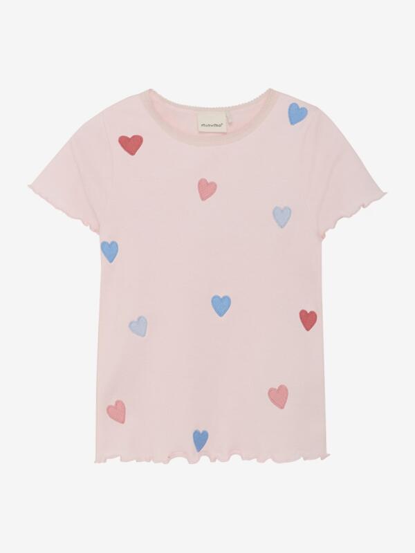 Minymo - T-shirt SS Rib Herzen