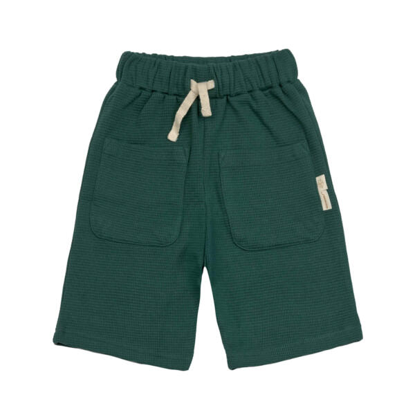 Kurze Hose Kinder - Bio Baumwolle, Little Gang, Dunkelgrün