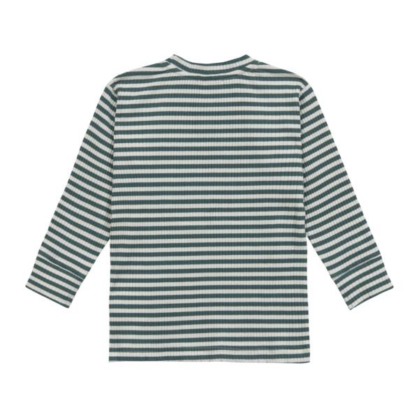 Lässig Kinder Langarm Shirt gerippt - Little Gang, Zitrone Dunkelgrün – Bild 3