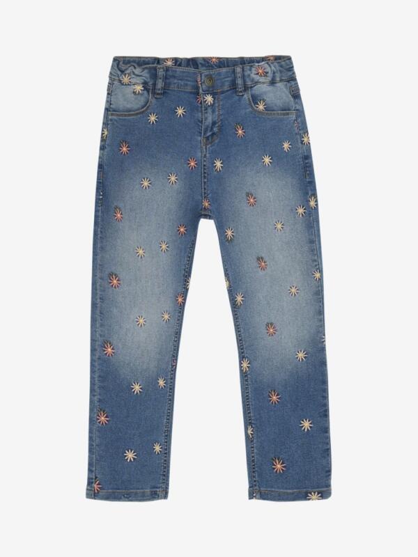 Minymo - Denim Jeans Blumen bestickt