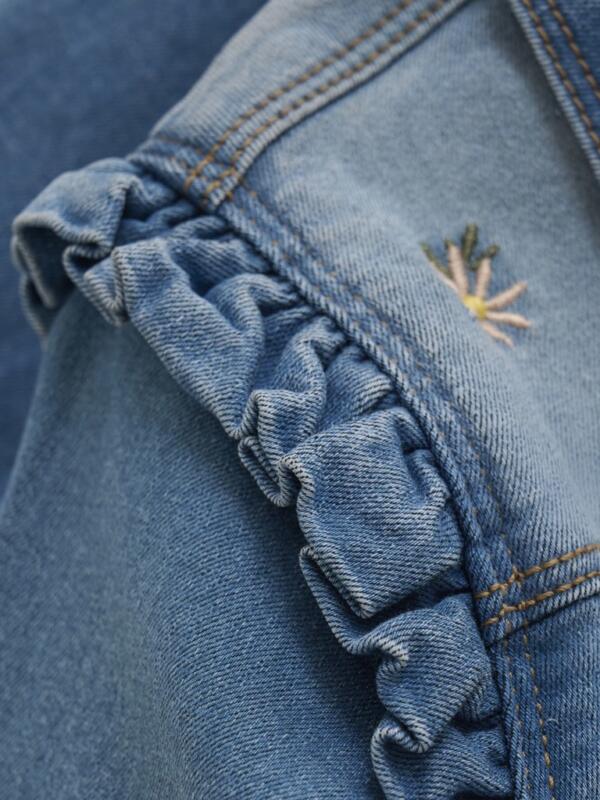 Minymo - Jacket Denim Jeansjacke bestickt Blumen – Bild 3