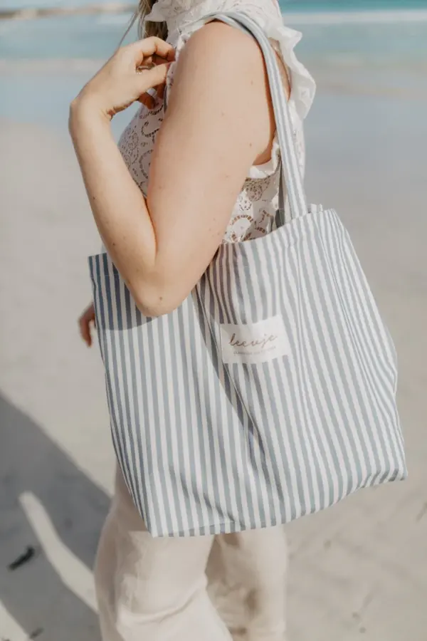 Tasche Leevje STOFFBEUTEL 'BLUE STRIPES' GROSS – Bild 3