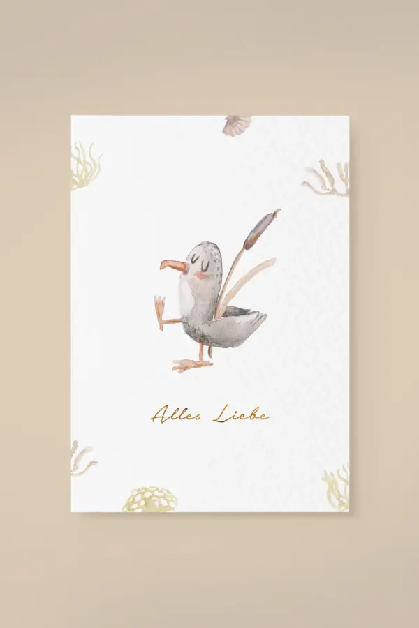 POSTKARTE MÖWE 'ALLES LIEBE' Leevje