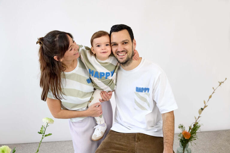Lässig Damen T-Shirt - Bio Baumwolle, Happy Weiß Khaki – Bild 2