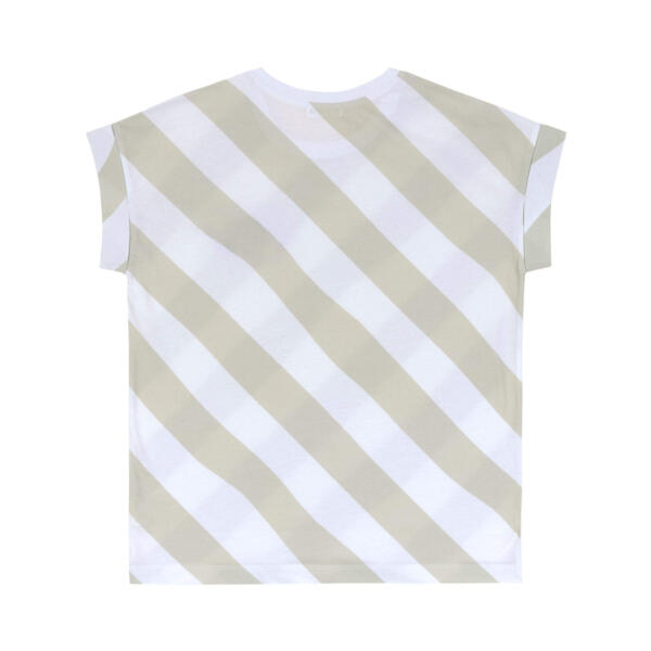 Lässig Damen T-Shirt - Bio Baumwolle, Happy Weiß Khaki – Bild 4
