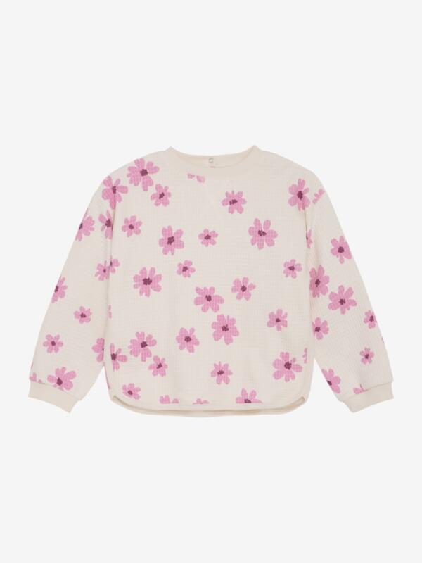 Minymo - Sweatshirt LS AOP Blumen pink- White Swan