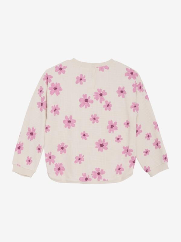 Minymo - Sweatshirt LS AOP Blumen pink- White Swan – Bild 3
