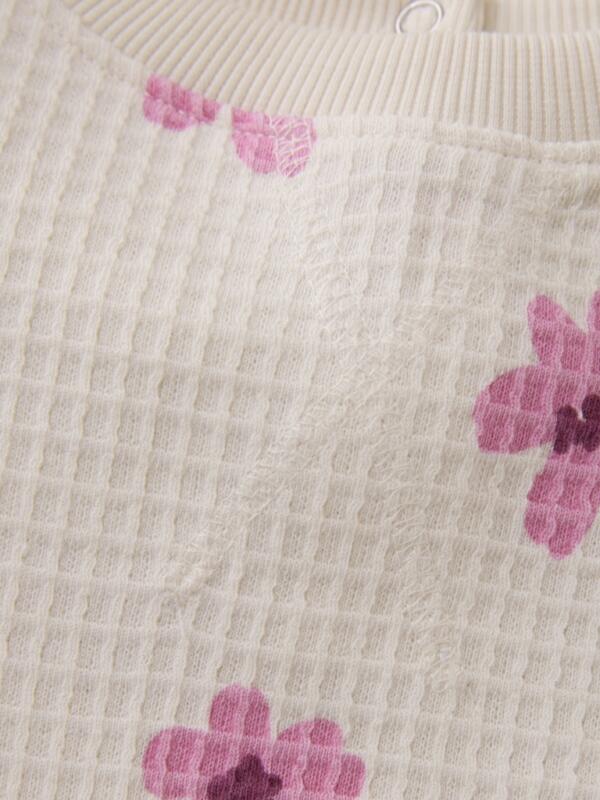 Minymo - Sweatshirt LS AOP Blumen pink- White Swan – Bild 4