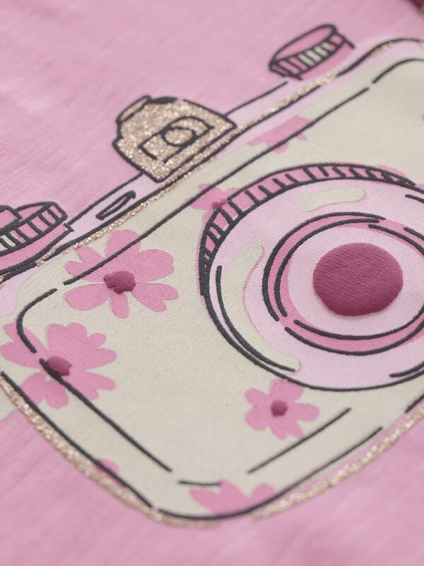 Minymo - T-shirt SS  Camera  Rosebloom – Bild 3