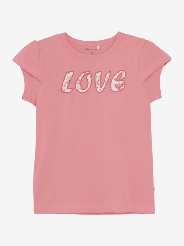Minymo - T-shirt SS Love- Strawberry Pink