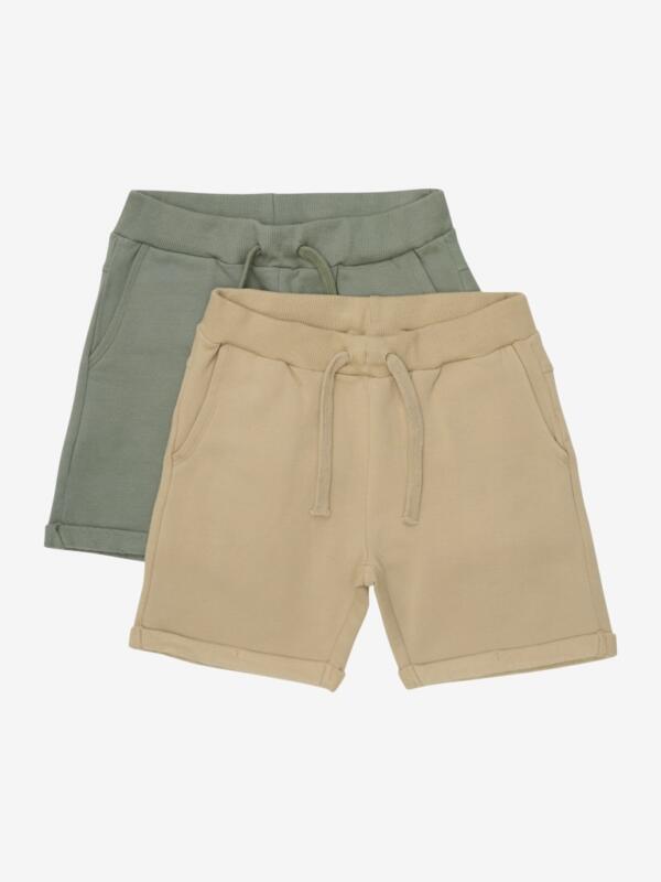 Minymo - Shorts Sweat 2-Pack oliv, beige