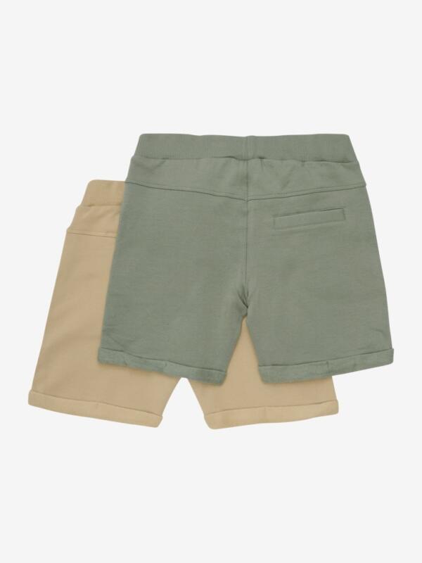 Minymo - Shorts Sweat 2-Pack oliv, beige – Bild 2