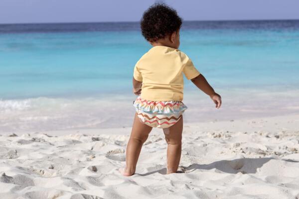 Schwimmwindel Baby - Wellen, Weiß – Bild 3