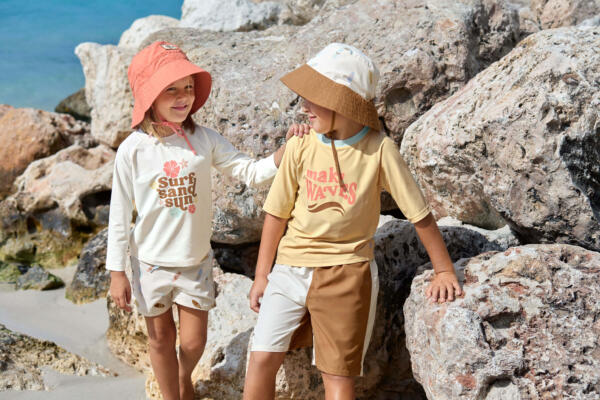 Lässig UV Badehose Kinder, Braun Weiß – Bild 6