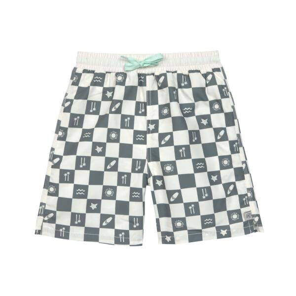 Lässig UV Badehose Kinder - Kariert, Oliv