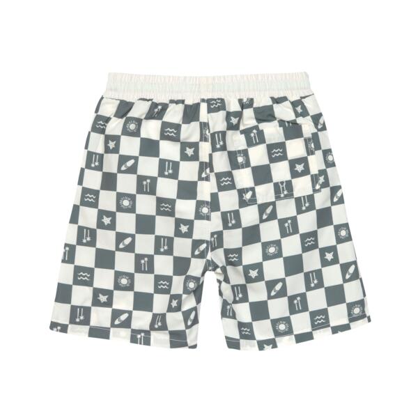 Lässig UV Badehose Kinder - Kariert, Oliv – Bild 4